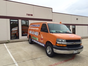 Water Cleanup Van at a Commercial Job Site Westchester